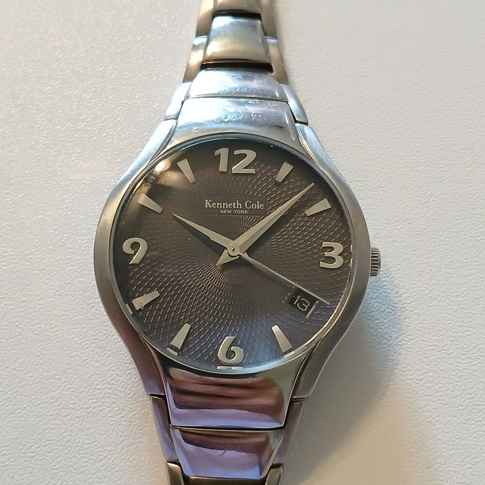 Kenneth Cole New York KC4381 Stainless Steel Women Watch Gray Textured Dial 31mm